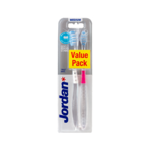 Jordan Toothbrush Target White Medium 2-pack