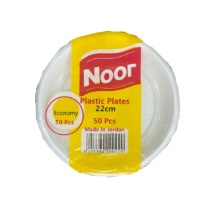 Noor plastic plates economy 22cm 50 pcs