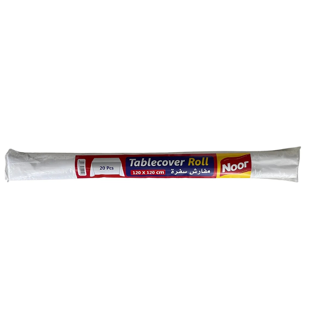 Noor white plastic tablecover roll 120*120 cm
