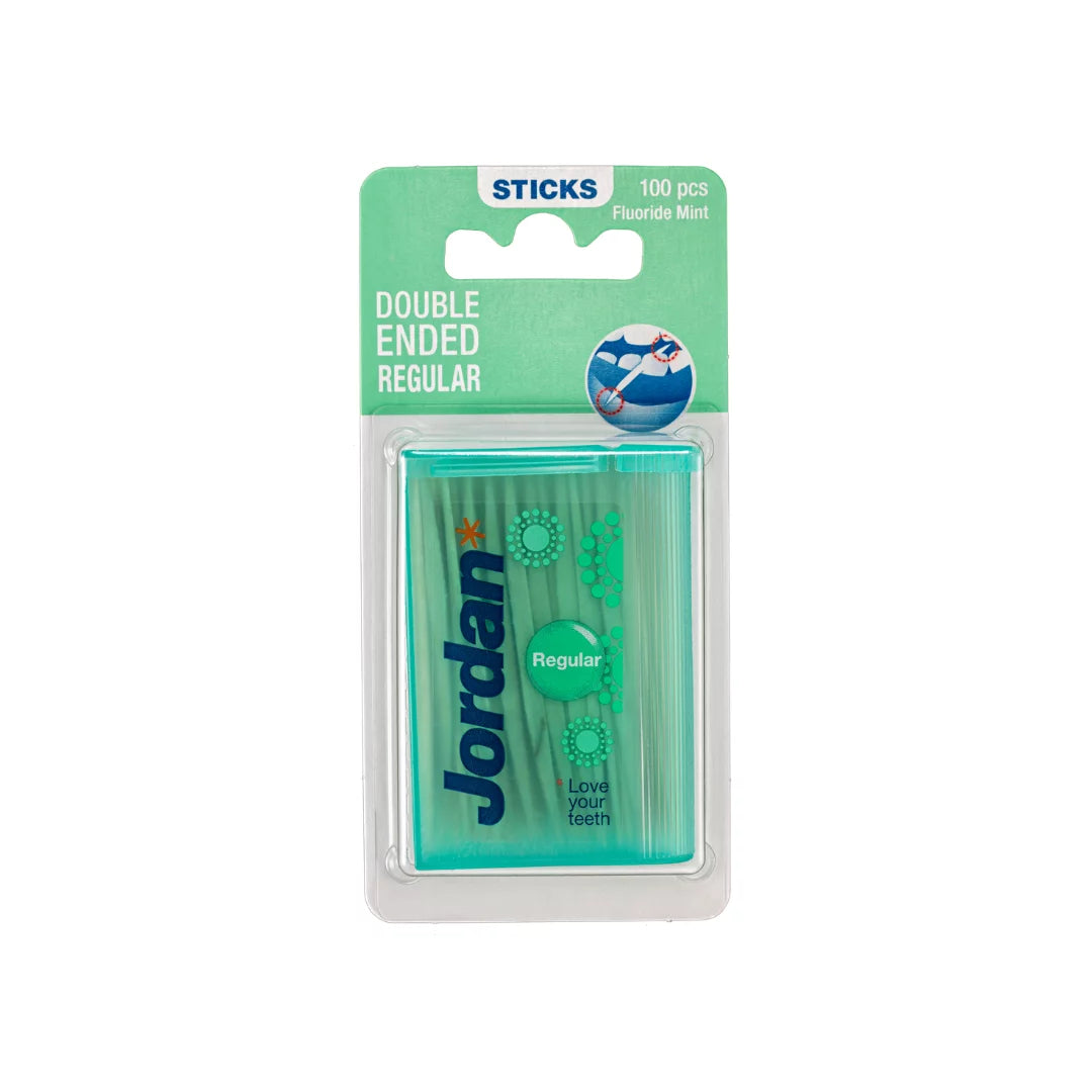 Jordan  Dental Sticks, double ended regular 100 units NEW