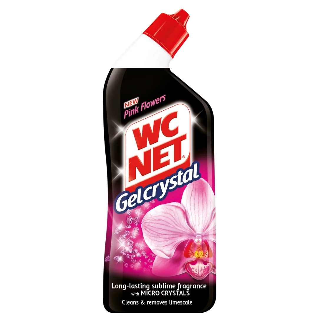 WC NET Toilet Cleaner Gel Crystal Pink Flowers 750ml