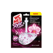 WC NET Toilet Block Style Crystal Pink Flowers 1pc
