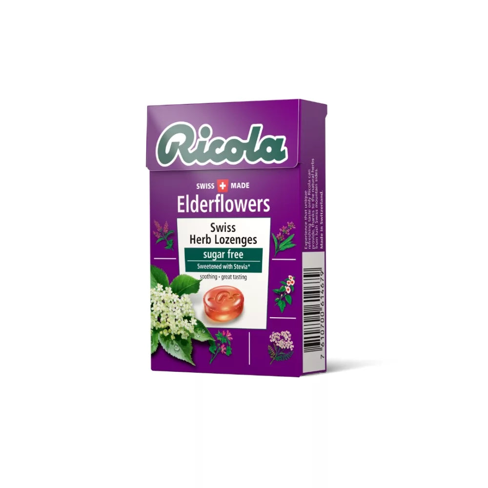 Ricola Elderflowers Sugarfree Herb Drops 45g Sugarfree Box