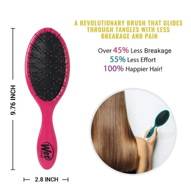 Wet Brush Detangler For Thick Hair - Pink