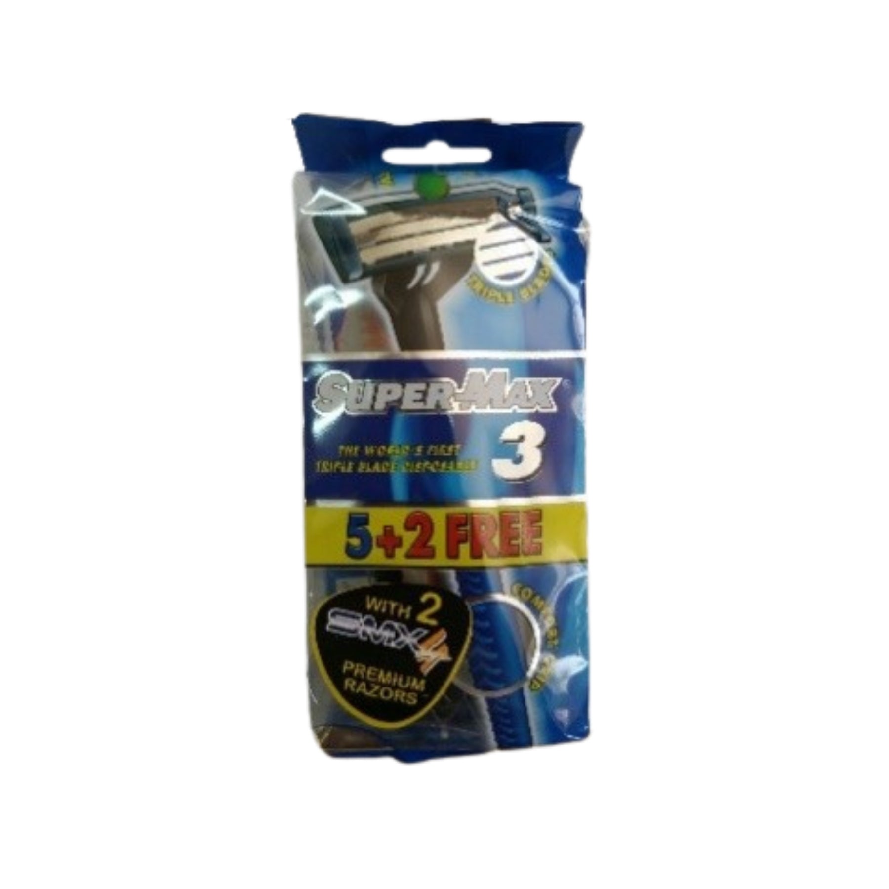Supermax triple blades with strip comfort grip 5+2 smx 4 razer free