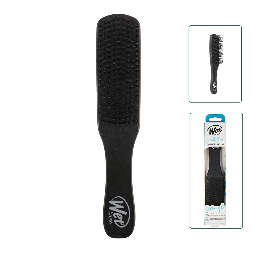 Wet Brush Men's denatgler- Black Leather