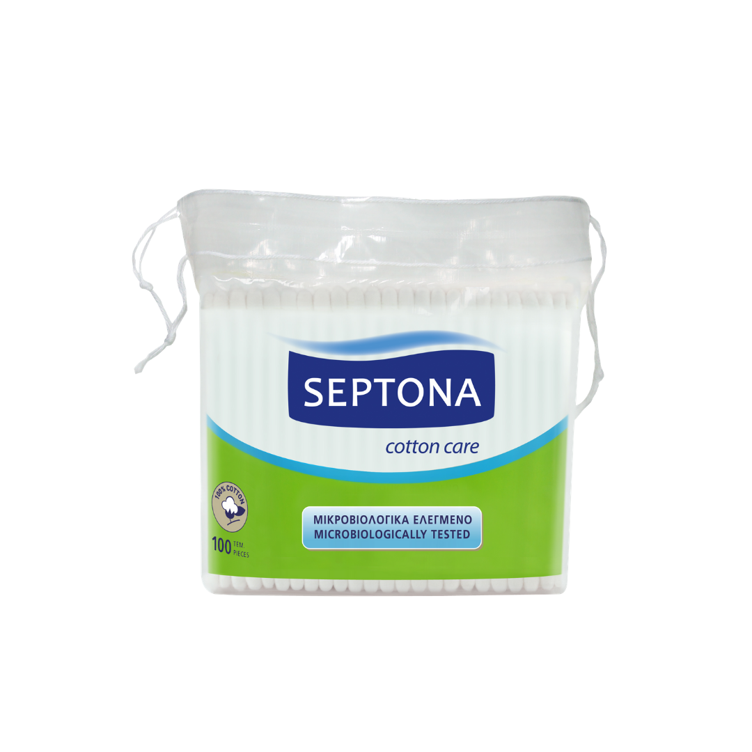 Septona Cotton Buds ( 100pcs)- Plastic Bag With String | Beauty and Personal Care | Septona