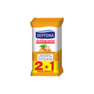 Septona Antibacterial Wipes Orange 15 pcs 2+1