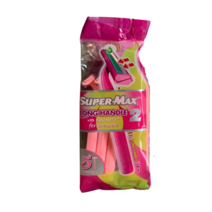 Supermax twin blades with strip long handle dispo 5 bag ladies