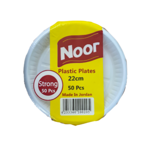 Noor plastic plates strong 22cm 50 pcs