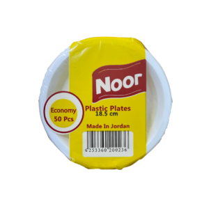 Noor plastic plates 18cm economy 50 pcs
