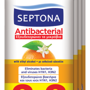 Septona Antibacterial Wipes Orange 15 pcs 2+2