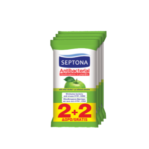 Septona Antibacterial Wipes GREEN APPLE 15pcs 2+2
