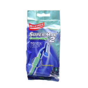 Supermax twin blades with strip comfort grip dispo 10+4 free